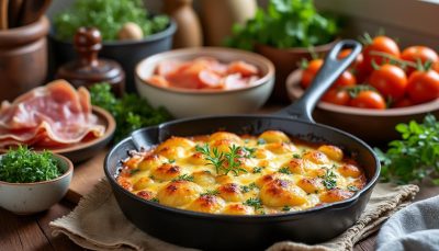 découvrez la truffade auvergnate au fromage fondant, un plat traditionnel où les pommes de terre se transforment en une délicieuse fête de partage et de convivialité.