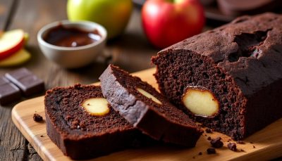 découvrez notre moelleux au chocolat 70% et pomme, une douceur à la mie sombre et humide renfermant un cœur fondant, plein de surprises à chaque découpe.
