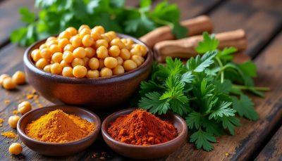 découvrez comment les pois chiches, les épices et les herbes fraîches forment un trio végétarien savoureux qui séduit même les amateurs de viande.