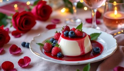 découvrez notre recette délicieuse de panna cotta vanille accompagnée d'un coulis de fruits rouges, parfaite pour célébrer la saint-valentin 2026 avec douceur et gourmandise.