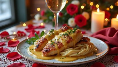 découvrez notre recette spéciale saint valentin 2026 : un plat délicieux de poulet à la sauce crème et moutarde à l’ancienne, parfait pour un dîner romantique et savoureux.