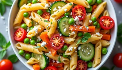 découvrez une recette simple et rapide de salade de pâtes aux légumes croquants, parfaite pour un repas sain et savoureux.