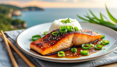 découvrez notre recette de saumon laqué au miso, un délicieux mariage de saveurs asiatiques et océaniques pour un plat sain et gourmand.