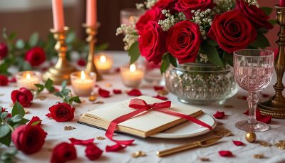 découvrez nos inspirations pour une table de saint-valentin 2026 aux couleurs rouge, rose et doré, idéale pour une ambiance romantique et festive.