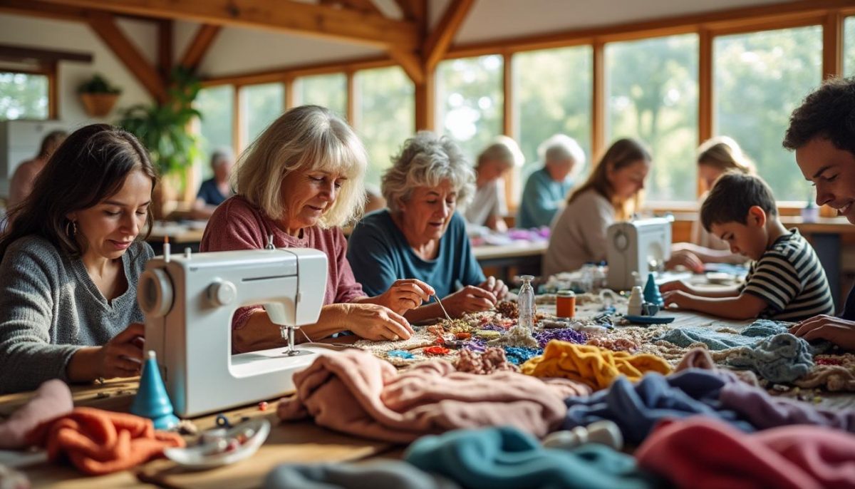 à plouédern, l’association bobines en délire transforme les vêtements usagés en pièces uniques dans la salle an heol, alliant créativité et engagement écoresponsable.