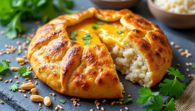 savourez une galette croustillante au riz parfaitement cuite, renfermant un cœur fondant et délicieusement gourmand, pour un plaisir unique à chaque bouchée.