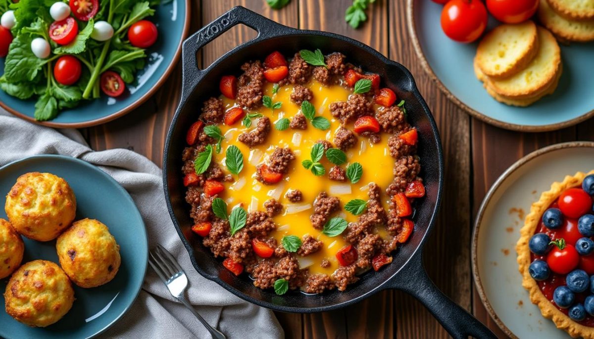 découvrez une recette rapide et savoureuse de hachis de hamburger préparé en une seule poêle, idéale pour les soirées pressées.