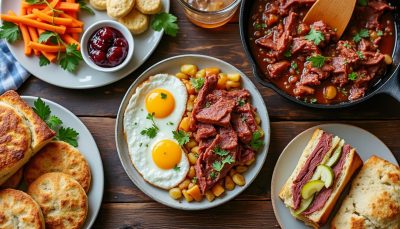 découvrez une recette simple et savoureuse de petit-déjeuner tout-en-un utilisant des restes de corned-beef pour un repas rapide et gourmand.