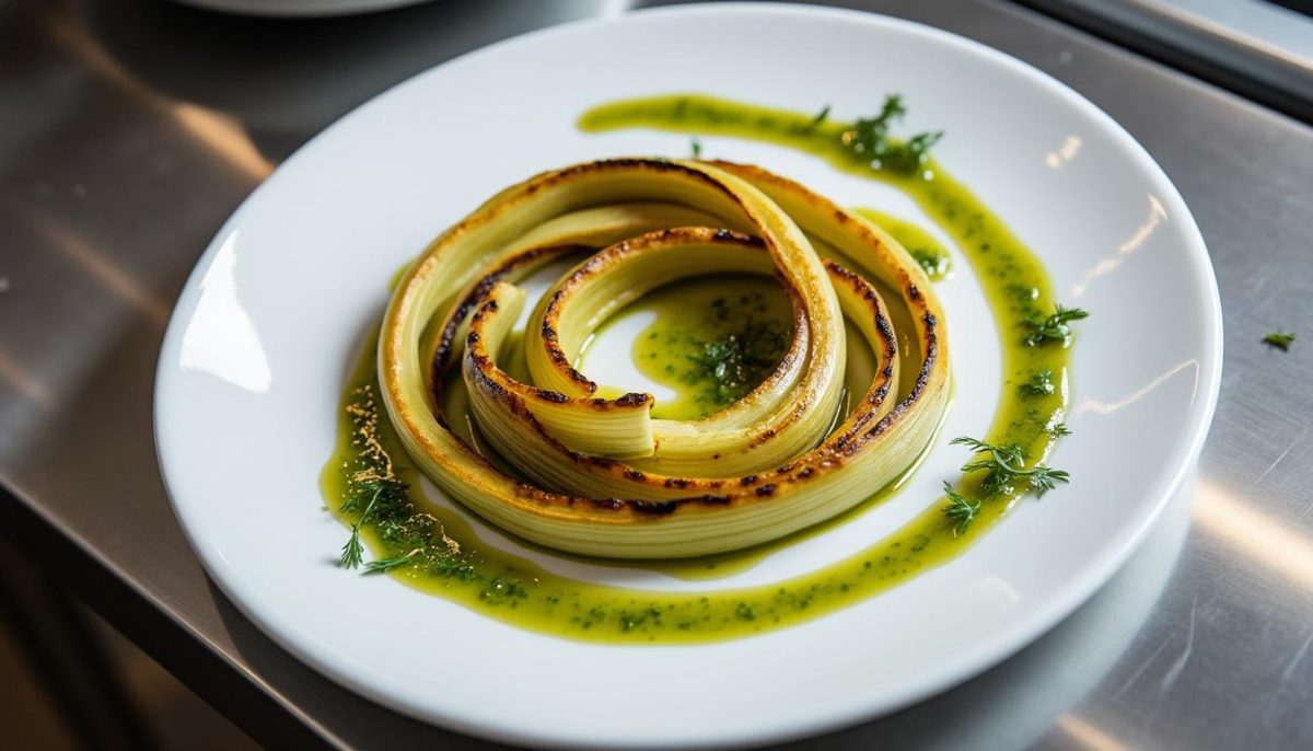 découvrez la recette unique de philippe etchebest qui sublime le poireau tiède avec une vinaigrette éclatante, pour une expérience gourmande et inoubliable à chaque bouchée.