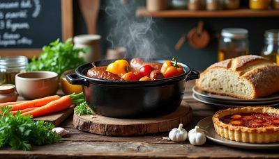 découvrez la recette réconfortante de saucisses et poivrons mijotés au slow cooker, un plat savoureux et facile à préparer pour des repas chaleureux.
