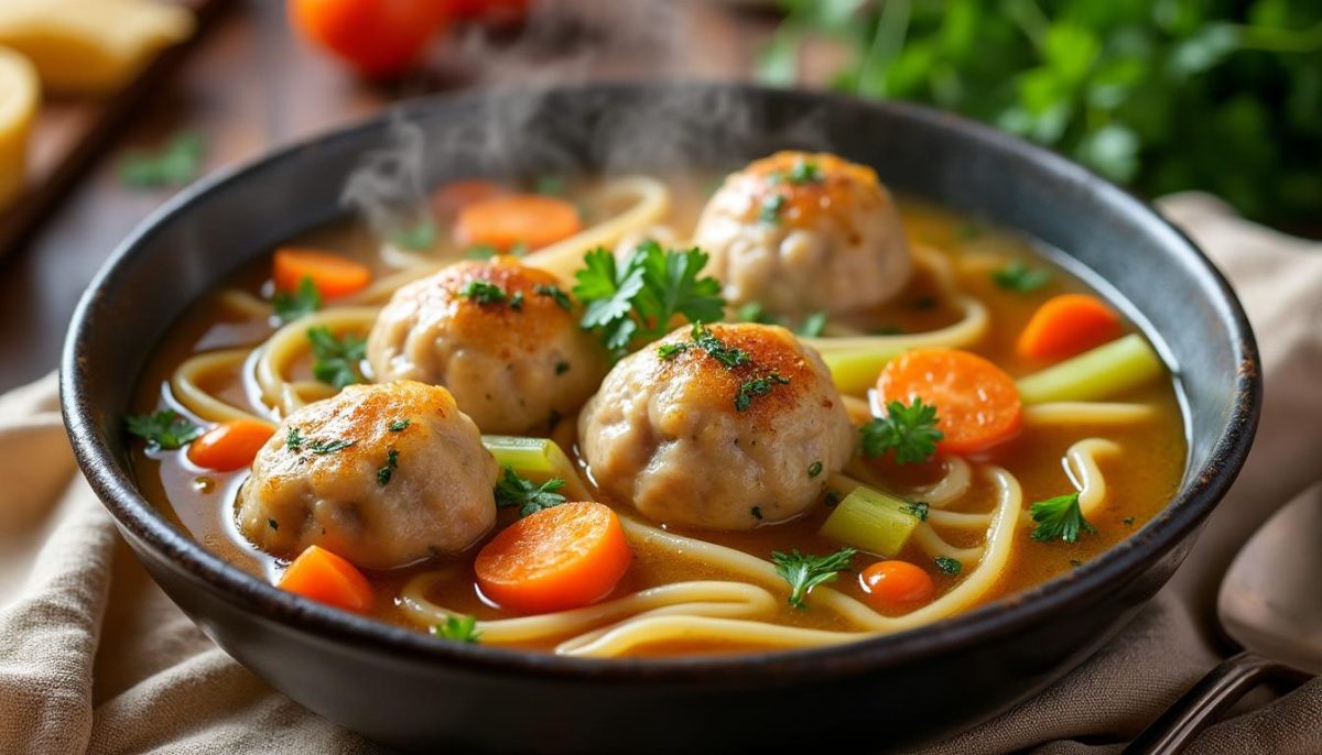 découvrez notre recette facile de soupe réconfortante aux boulettes de poulet, parfaite pour les soirées chargées. un plat savoureux et rapide à préparer pour toute la famille.
