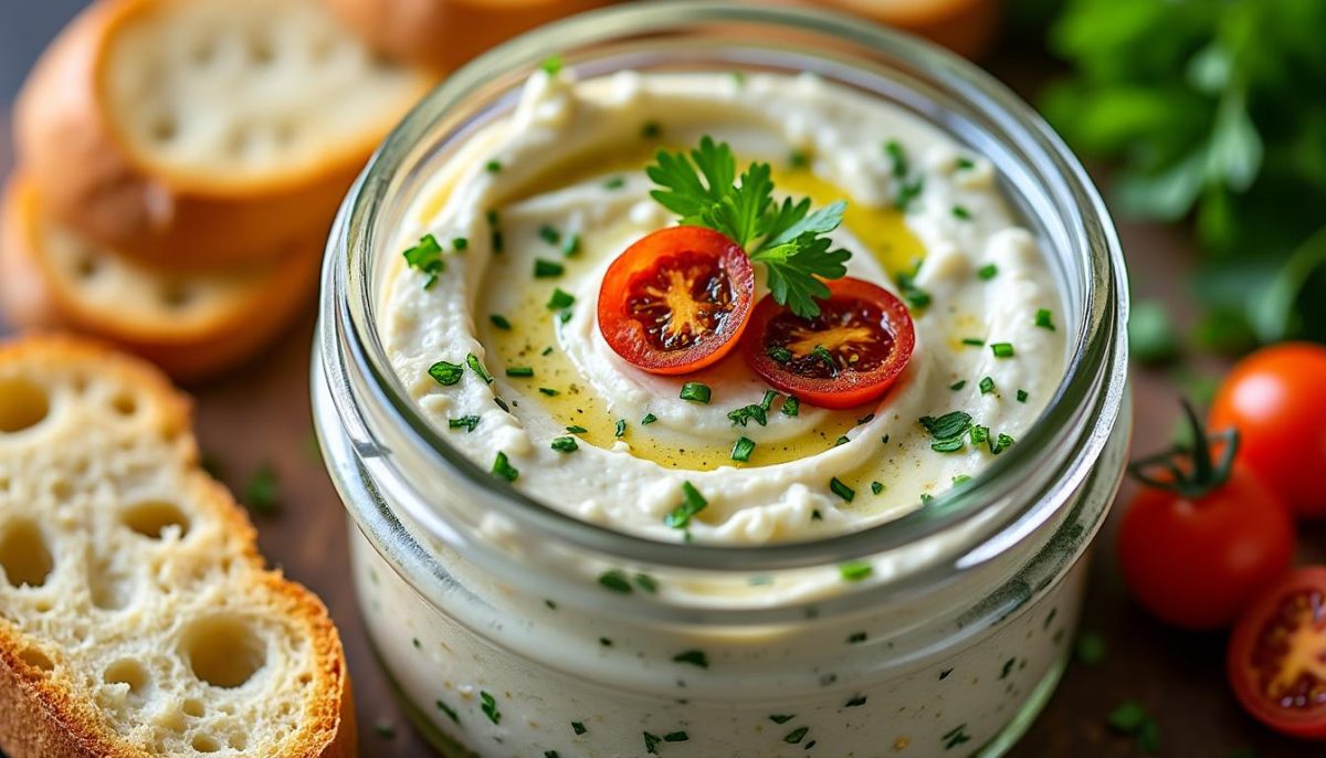 découvrez notre recette gourmande de trempette à pain façon restaurant, présentée en bocal pour une dégustation pratique et savoureuse à la maison.