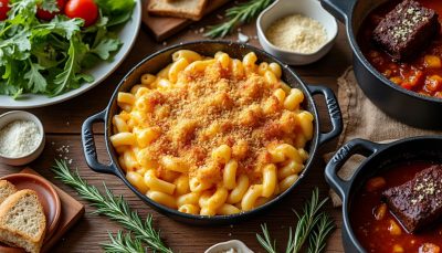 découvrez le mac and cheese croustillant, un plat réconfortant et indémodable qui allie douceur et texture croquante pour un plaisir garanti.