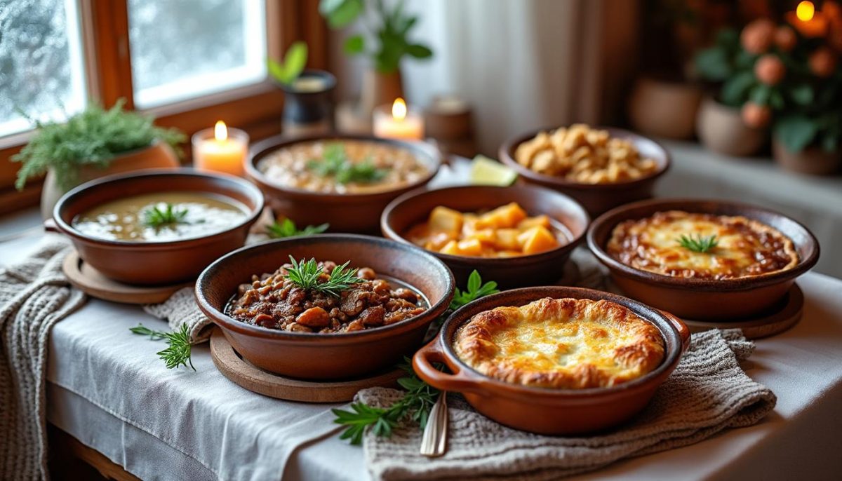 découvrez 7 recettes d'hiver réconfortantes qui réchaufferont toutes vos soirées glaciales. plats savoureux et faciles à préparer pour affronter le froid avec gourmandise.