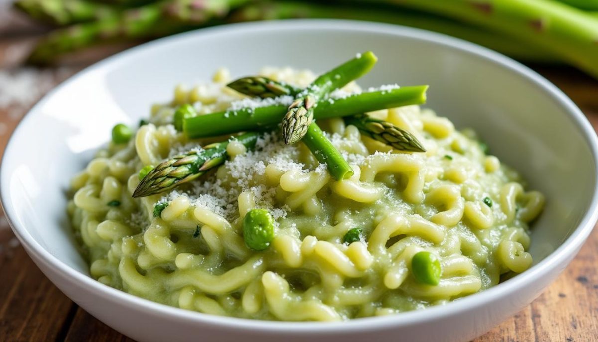 découvrez notre risotto aux asperges vertes, crémeux et savoureux, parfait pour devenir votre plat signature du printemps. une recette facile et gourmande à savourer dès maintenant.