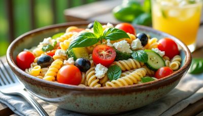 découvrez cette salade de pâtes froide rapide et savoureuse, idéale pour sauver vos repas d'été en seulement 15 minutes. fraîcheur et simplicité garanties !