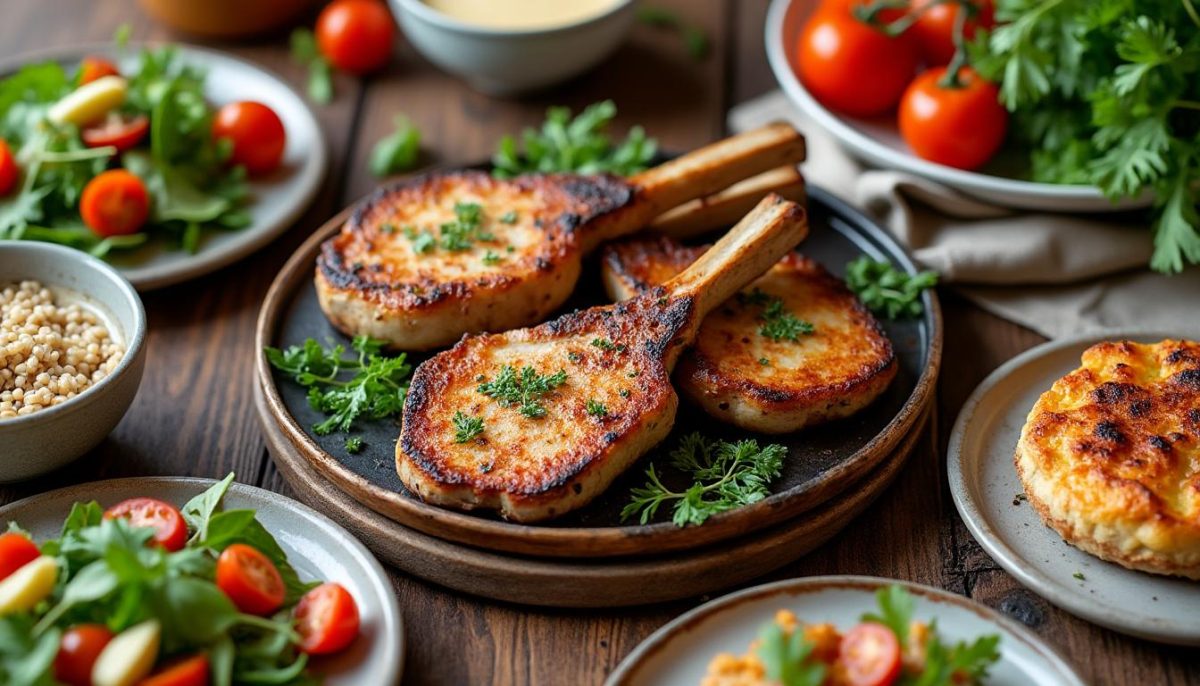 découvrez notre recette facile et savoureuse de côtelettes de porc rôties au four, idéale pour un repas gourmand et rapide à préparer.
