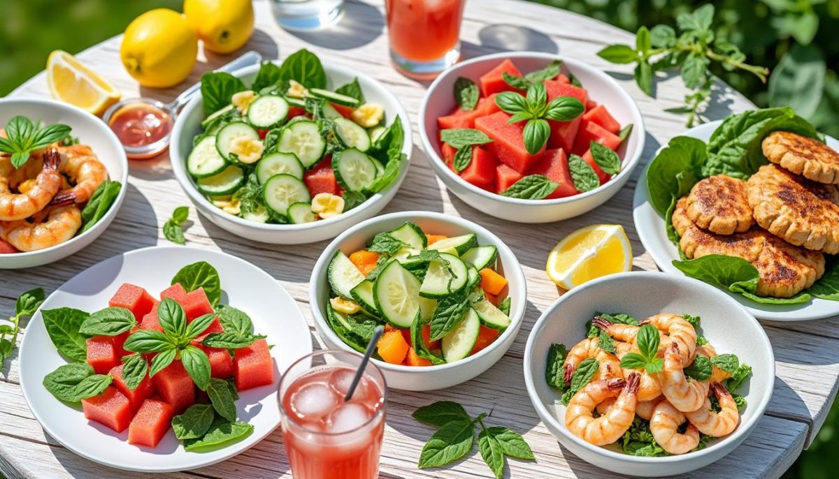 découvrez 7 plats d'été ultra frais et rapides pour affronter la canicule sans passer des heures en cuisine. des recettes simples et savoureuses pour se rafraîchir et se régaler facilement.