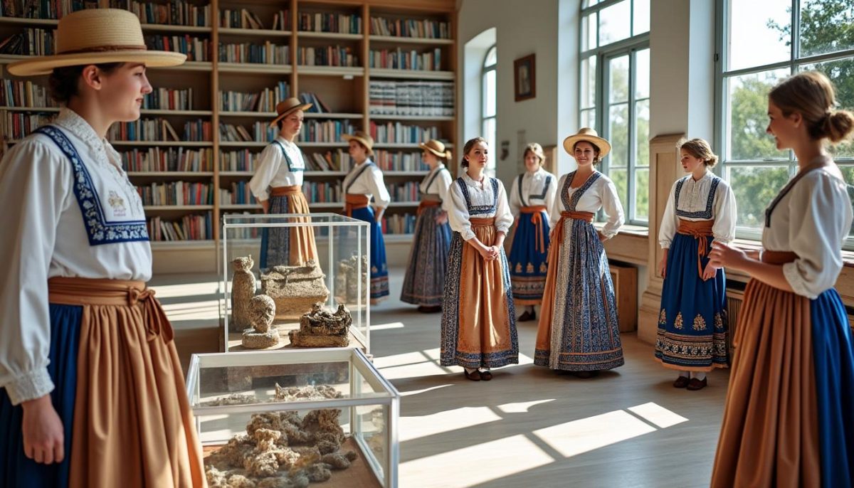 découvrez à mellac l'exposition unique de la médiathèque qui met en lumière la richesse et la beauté du costume breton traditionnel.