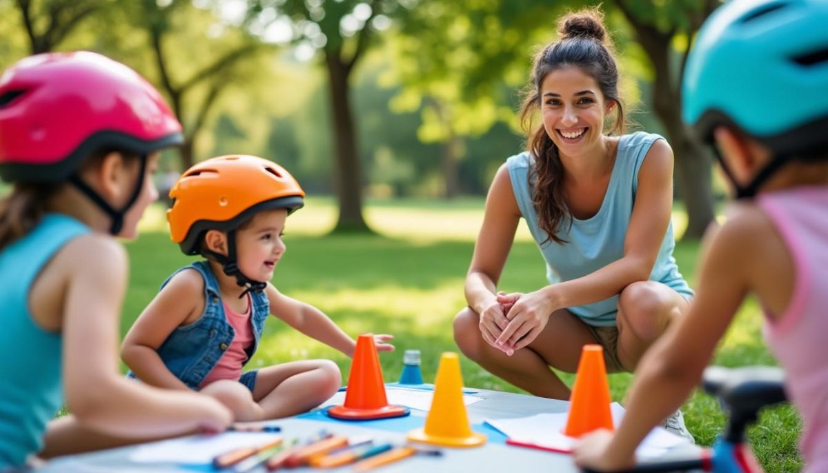 aurélie propose des ateliers créatifs et ludiques pour aider les enfants à surmonter la peur du vélo sans petites roues, en alliant plaisir et apprentissage.