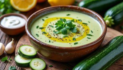 découvrez notre recette facile et rapide de velouté de courgettes onctueux, parfait pour utiliser toute votre récolte en une seule soirée.