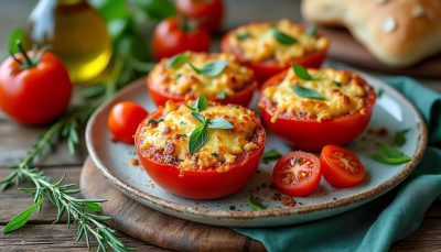 découvrez nos tomates provençales gratinées, un accompagnement estival savoureux et facile à préparer qui ravira toute la famille.