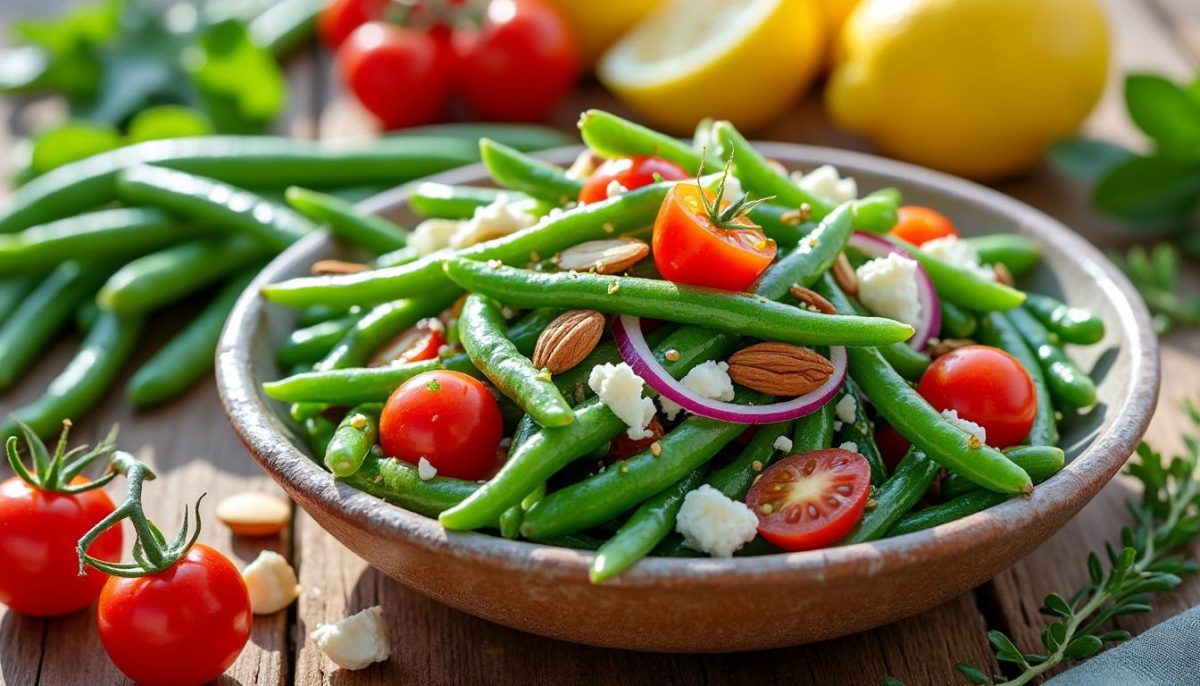découvrez notre salade de haricots verts fraîche, une recette estivale légère et savoureuse, parfaite pour accompagner tous vos plats et rafraîchir vos repas d'été.