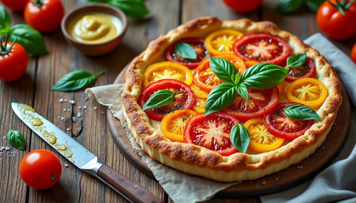 découvrez la recette ultra simple de la tarte à la tomate et moutarde, parfaite pour un été savoureux et rapide à préparer. devenez le roi de vos apéros estivaux avec cette star gourmande !