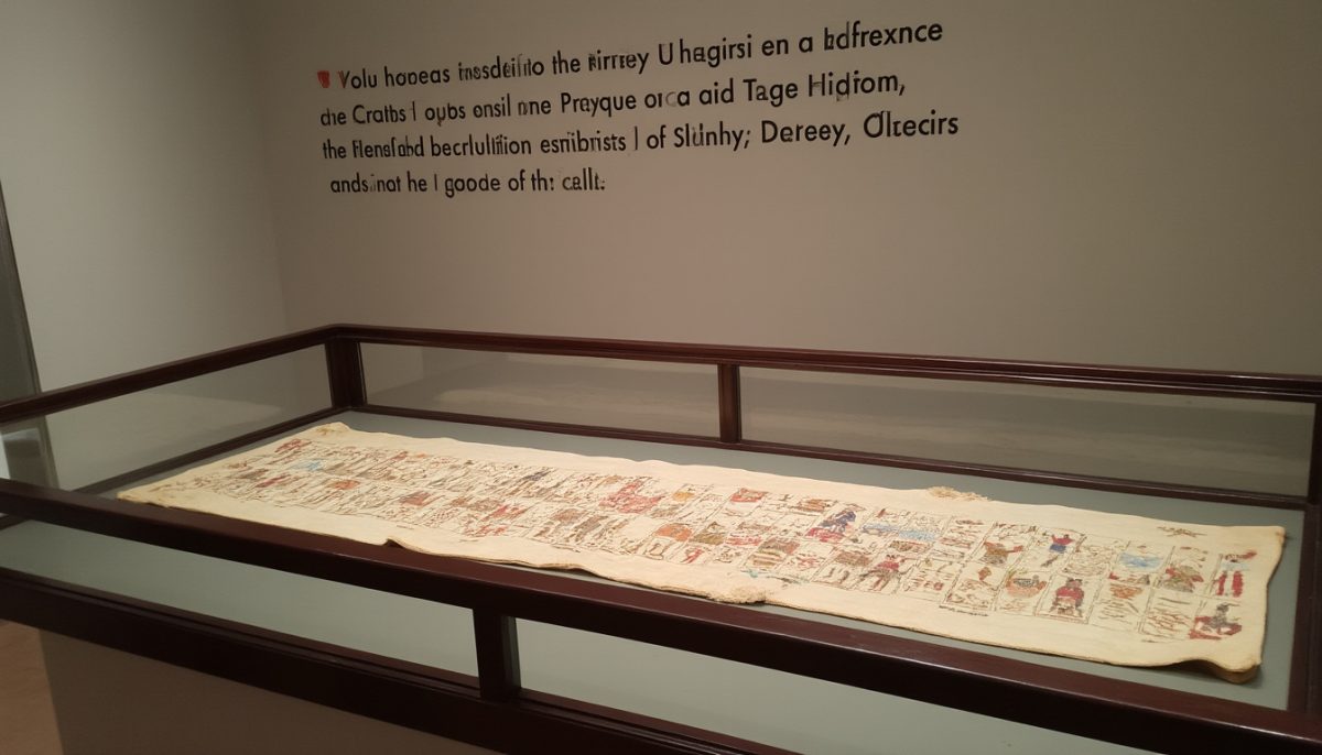découvrez la tapisserie de bayeux, chef-d'œuvre médiéval unique, présentée à plat dans une exposition spectaculaire qui dévoile ses détails historiques et artistiques incroyables.