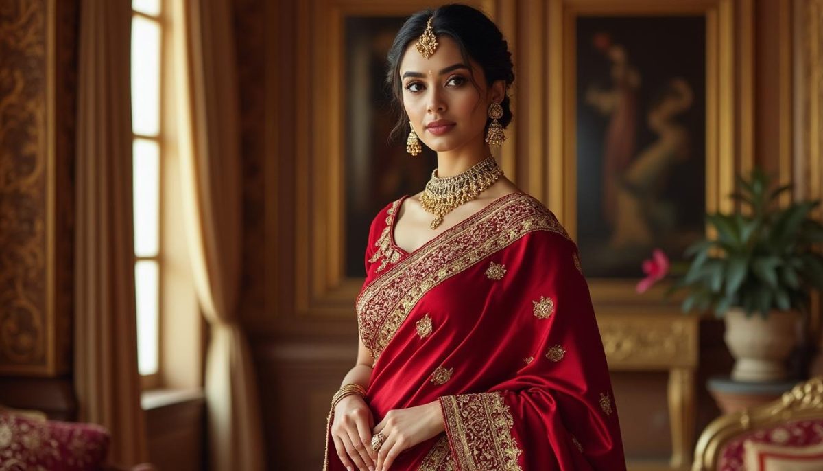 découvrez le look royal de la princesse gauravi kumari au me, sublimé par un sari familial raffiné et un hommage élégant à la maharani gayatri devi, symbole d'élégance et de tradition.