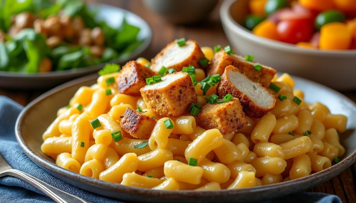 découvrez notre recette de macaroni au fromage onctueux revisitée, enrichie en protéines pour un plat savoureux et nutritif.