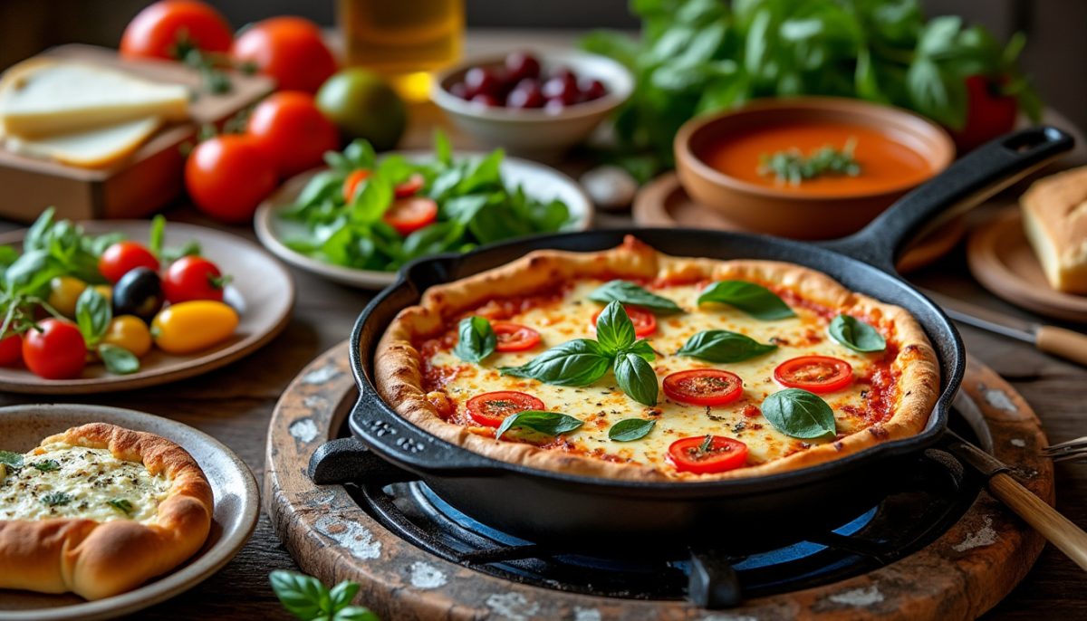découvrez comment préparer facilement une délicieuse pizza maison à la poêle en fonte, pour un goût authentique et une pâte croustillante à chaque fois.
