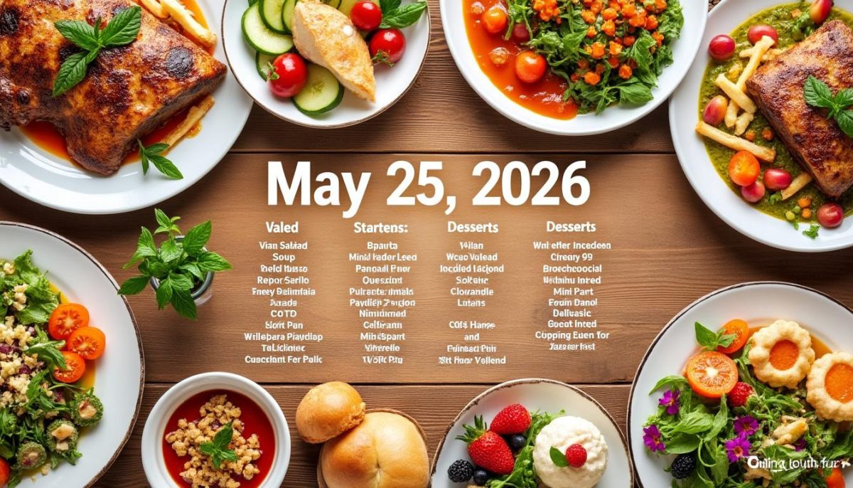 découvrez notre plan de repas hebdomadaire du 25 mai 2026 avec des idées savoureuses et équilibrées pour toute la semaine, parfait pour régaler votre famille au quotidien.