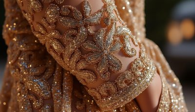découvrez l'univers fascinant de louis vuitton avec 50 000 sequins brodés à la main et 350 heures d'artisanat méticuleux, créant le look spectaculaire de renate.