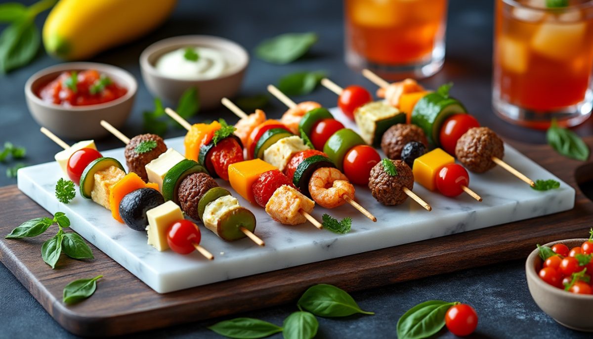 découvrez 7 idées de brochettes apéro originales et délicieuses qui feront sensation à votre prochain cocktail et raviront tous vos invités.