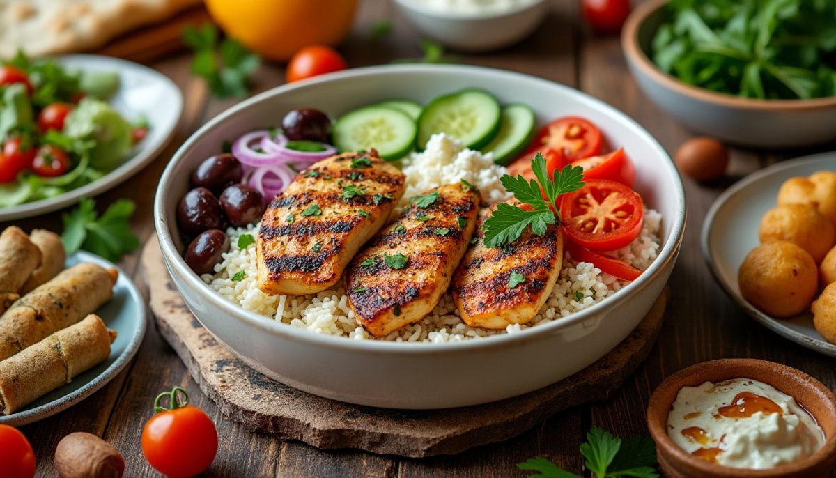 découvrez notre recette facile et rapide de bols de poulet à la grecque, parfaits pour un dîner de semaine savoureux et sain.