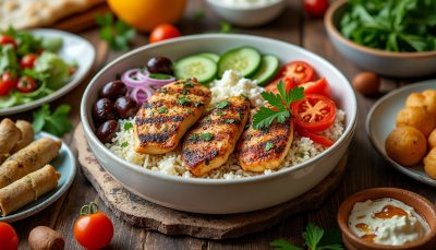 découvrez notre recette facile et rapide de bols de poulet à la grecque, parfaits pour un dîner de semaine savoureux et sain.