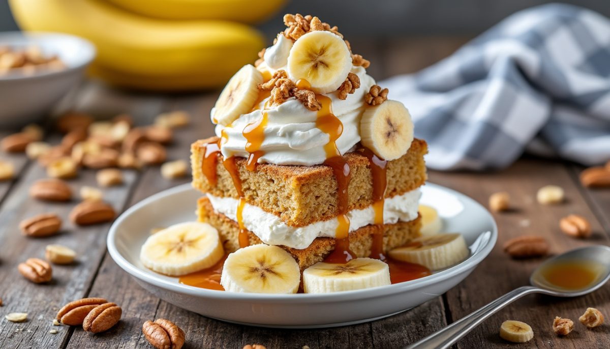 savourez un délice glacé unique avec notre sundae façon cake à la banane, une gourmandise alliant fraîcheur et douceur pour un dessert irrésistible.