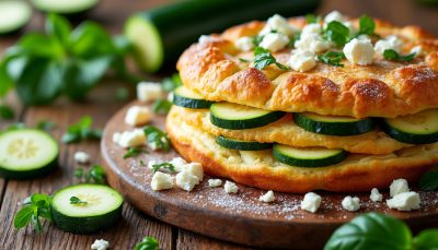 découvrez le crinkle cake courgette-feta, un faux feuilleté savoureux et léger qui épatera vos invités lors de vos buffets, facile et rapide à préparer.