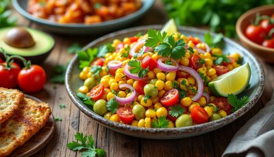 découvrez notre recette facile de salade de maïs grillé, l'accompagnement idéal pour sublimer tous vos plats avec fraîcheur et saveurs estivales.