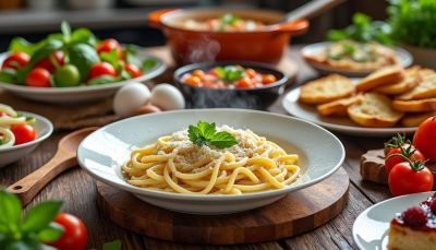 découvrez notre recette de carbonara crémeuse, un plat savoureux et rapide à préparer en seulement 30 minutes pour un repas délicieux et réconfortant.