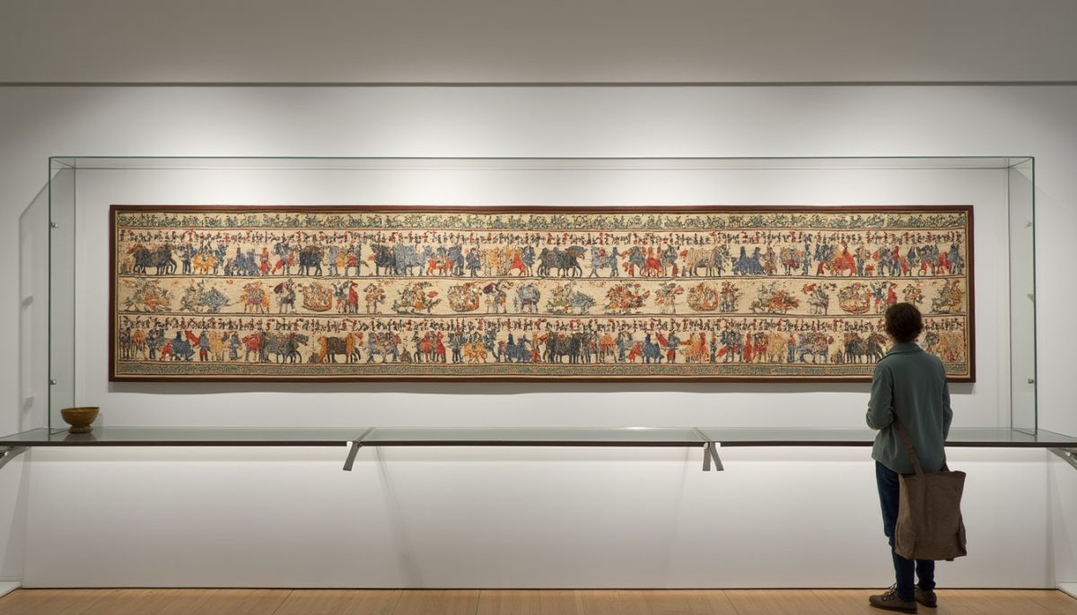 découvrez l'exposition exceptionnelle de la tapisserie de bayeux au british museum, un prêt unique de la france mettant en lumière ce chef-d'œuvre médiéval.
