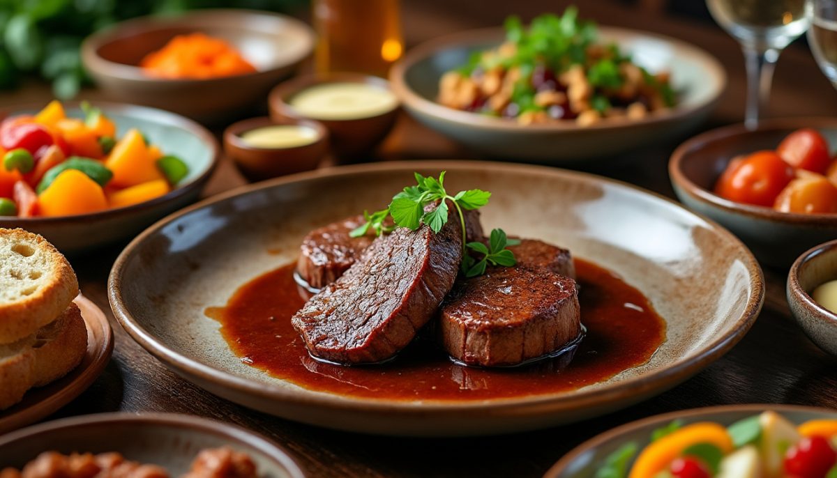 découvrez notre recette savoureuse de dîner au bœuf accompagné d'une sauce irrésistible qui vous donnera envie de réclamer une deuxième portion à chaque fois.