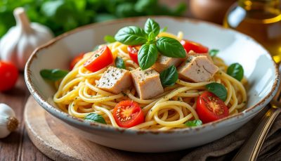 découvrez notre recette de pâtes au thon, un plat savoureux et rapide à préparer, idéal pour un repas gourmand en toute simplicité.