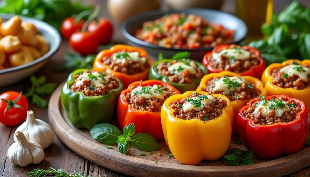 découvrez notre recette de poivrons farcis classiques au goût explosif, un plat savoureux et coloré qui ravira vos papilles et vos convives.