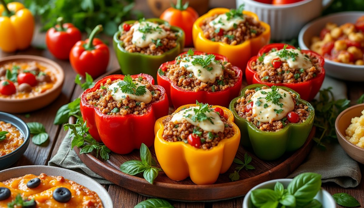 découvrez notre recette de poivrons farcis classiques au goût intense, une explosion de saveurs authentiques pour un repas gourmand et facile à préparer.