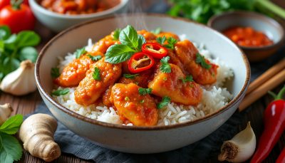 découvrez comment préparer un délicieux bol de riz au poulet épicé en moins de 20 minutes, parfait pour un repas rapide et savoureux.