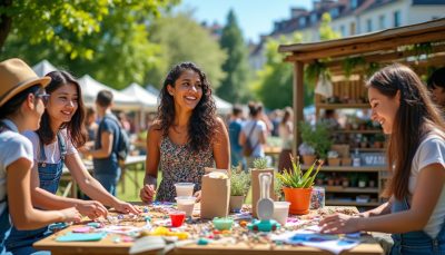 participez au festival de la récup' à montreuil (93) : ateliers créatifs gratuits et marché solidaire pour toute la famille, favorisant le recyclage et la solidarité locale.