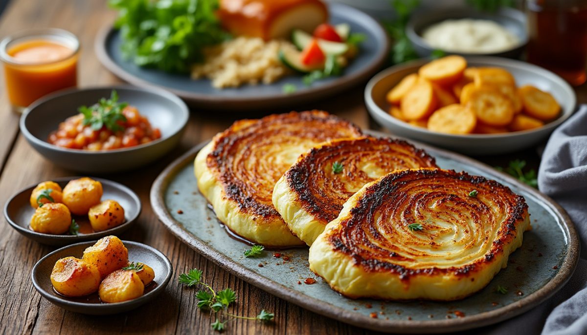 découvrez nos steaks de chou rôtis, croquants à l'extérieur et fondants à l'intérieur, prêts en seulement 10 minutes. une recette rapide et savoureuse pour un repas délicieux et équilibré.