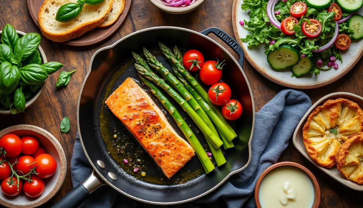 découvrez un dîner facile à préparer à la poêle, mêlant des saveurs lumineuses et beurrées pour un repas gourmand et rapide.
